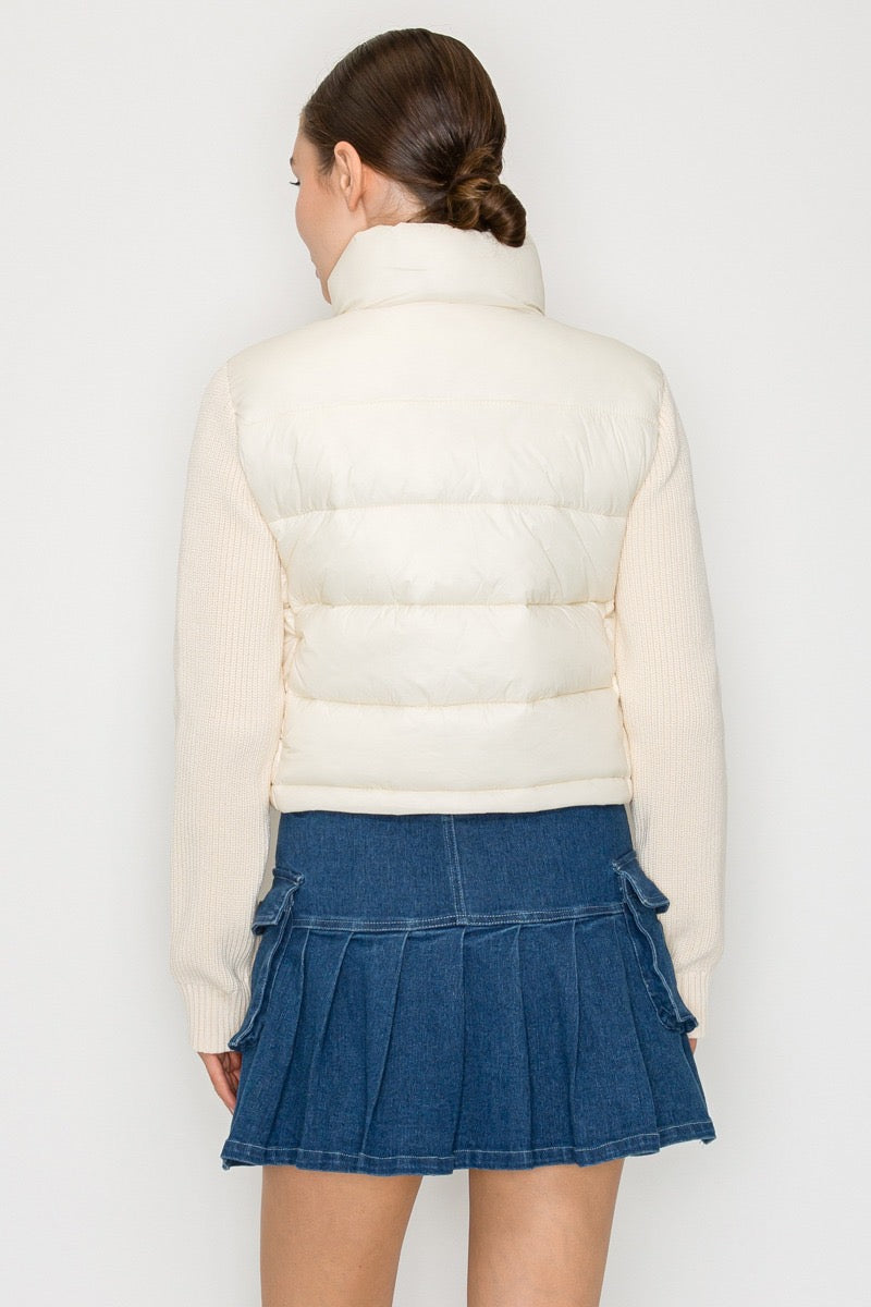 Chamarra Puffer Knit Cropped