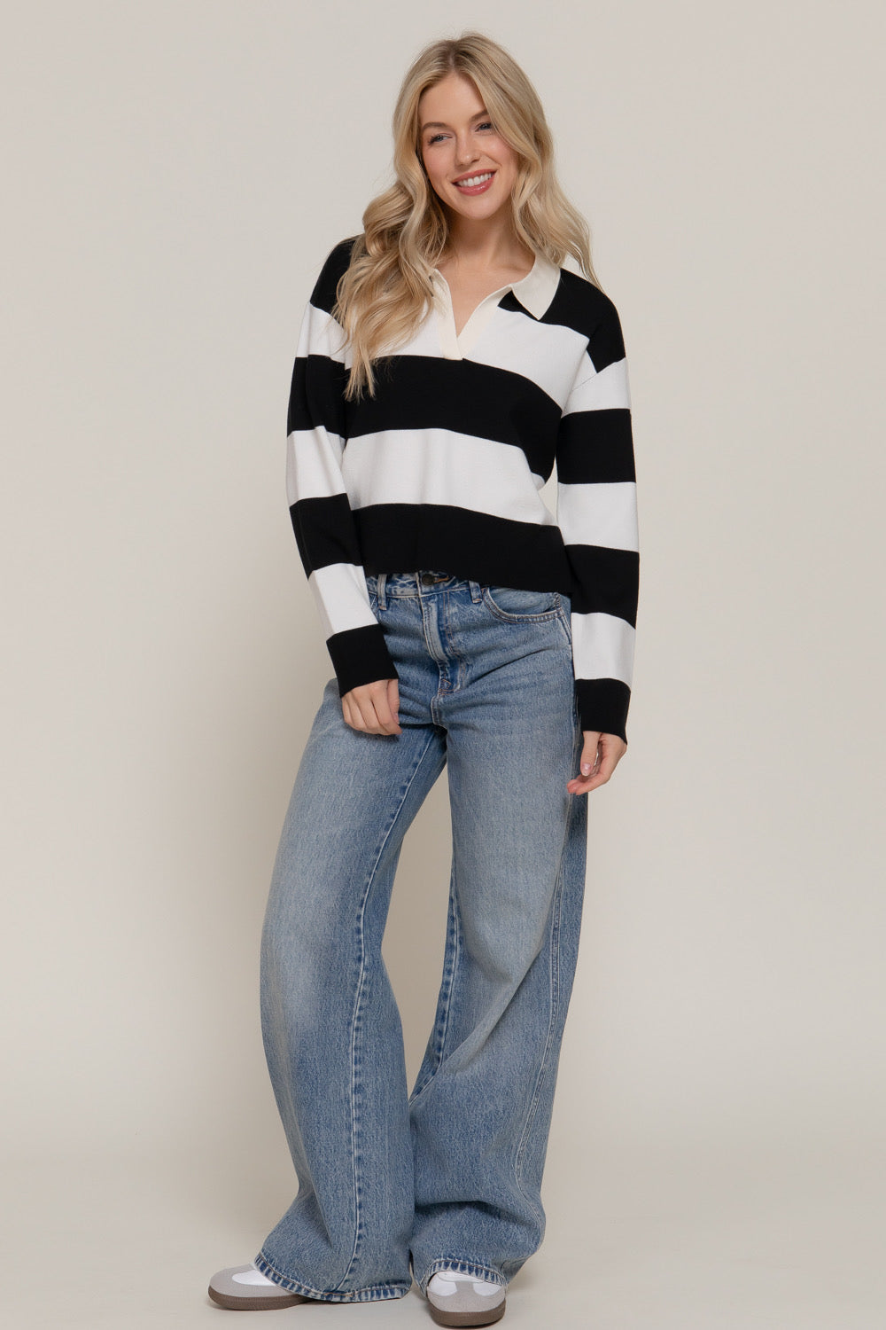 Suéter Polo Rayado Knit