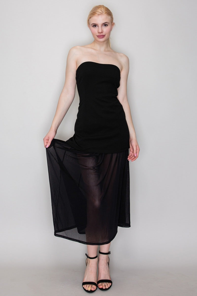 Vestido Midnight Mesh Midi