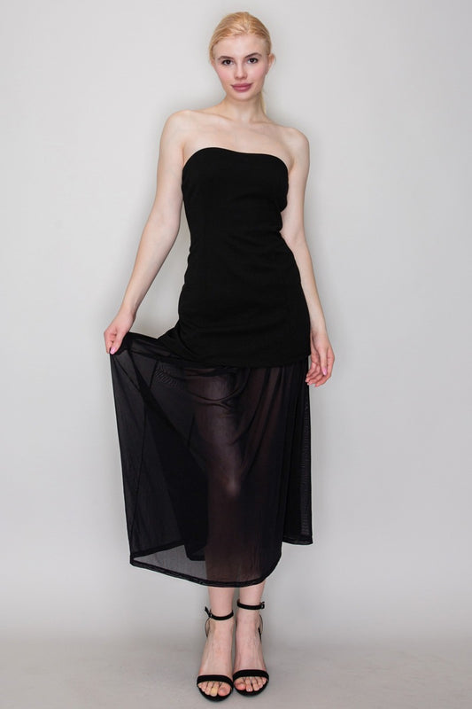 Vestido Midnight Mesh Midi
