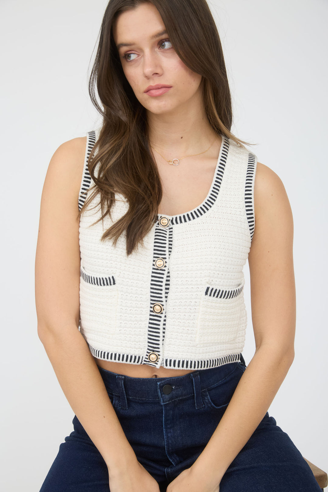 Chaleco Premium Coco – Striped Trim