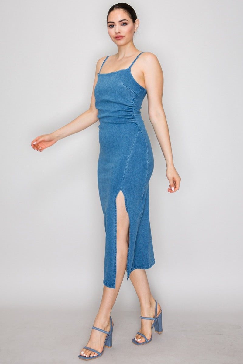 Vestido Denim Sculpt Midi