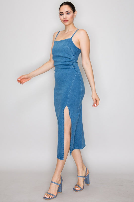 Vestido Denim Sculpt Midi