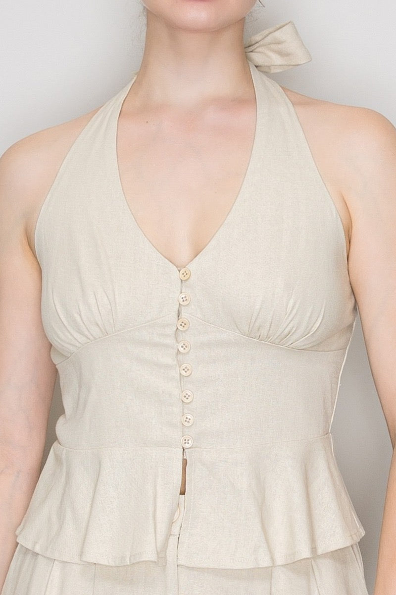Blusa Halter Lino Amelia