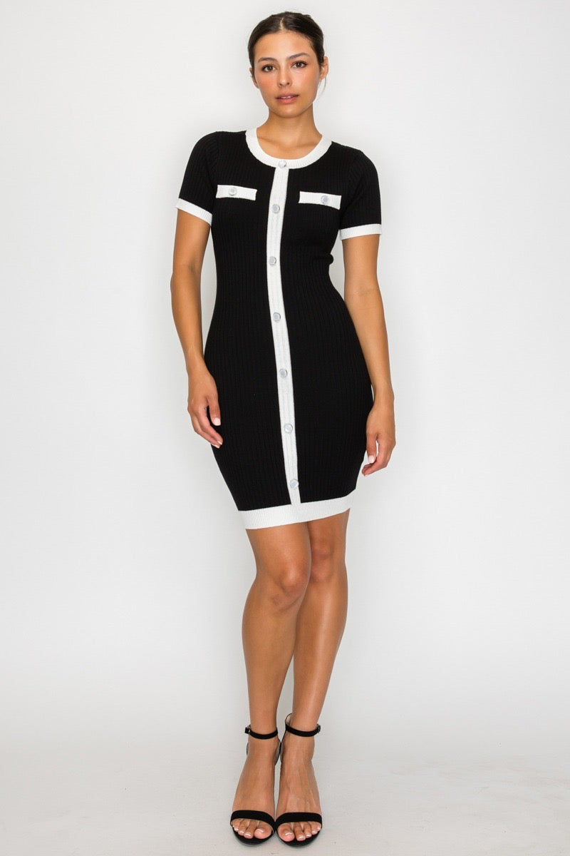 Vestido Boutique Contrast