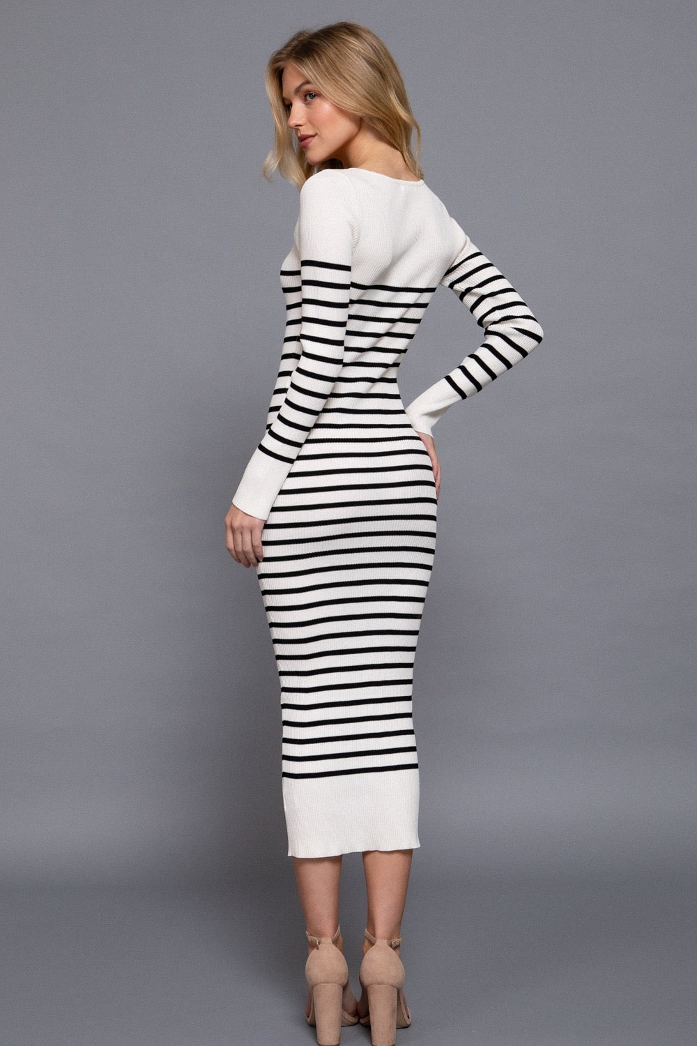 Vestido Knit Rayas Contour