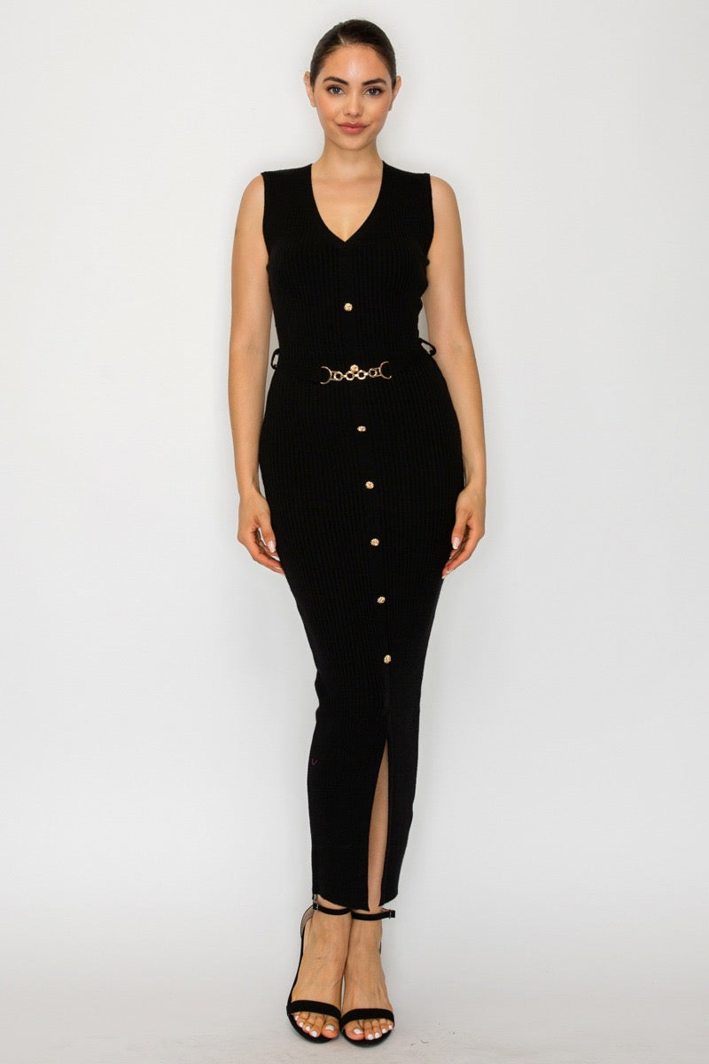 Vestido Midi Chain Elegance