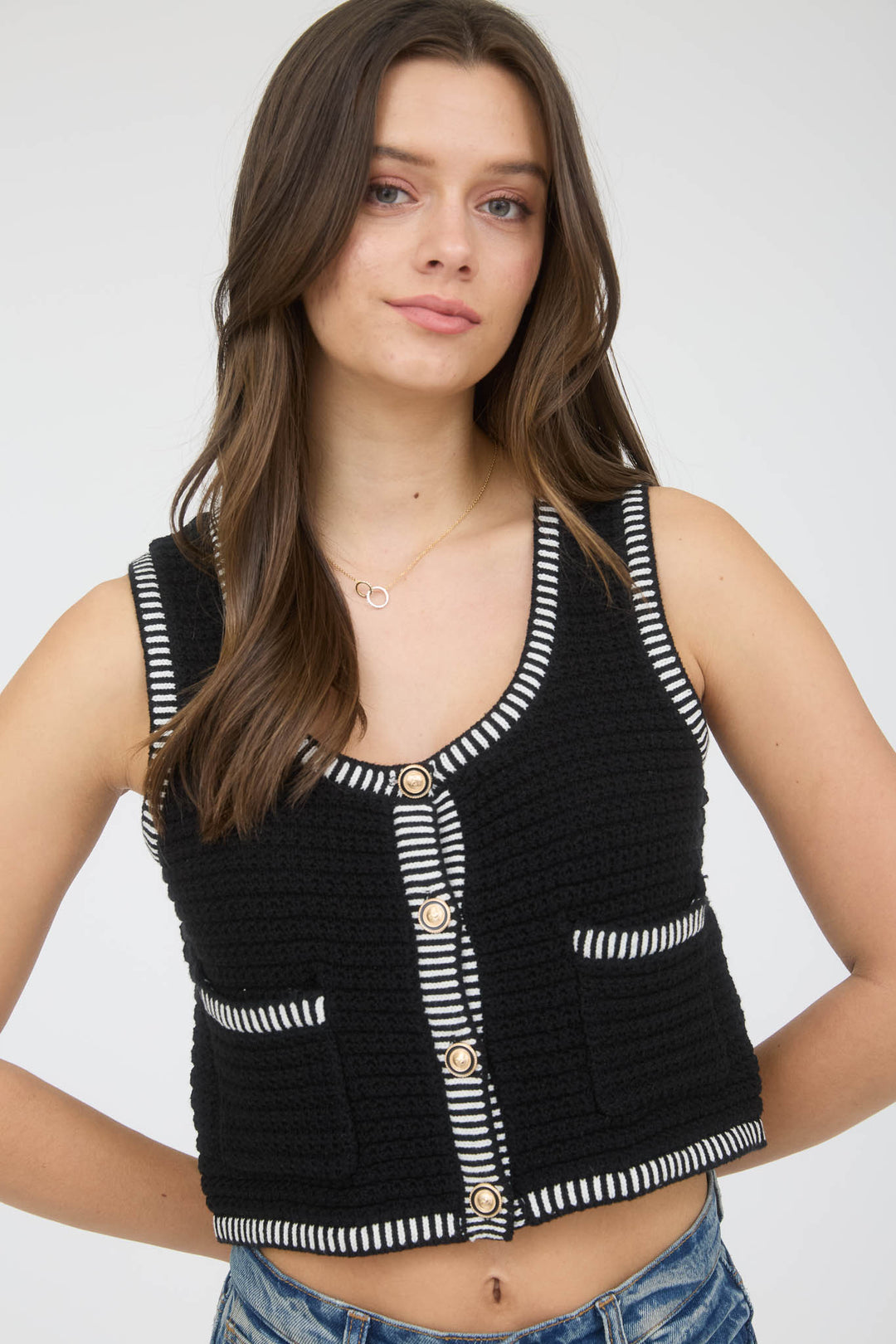 Chaleco Premium Coco – Striped Trim