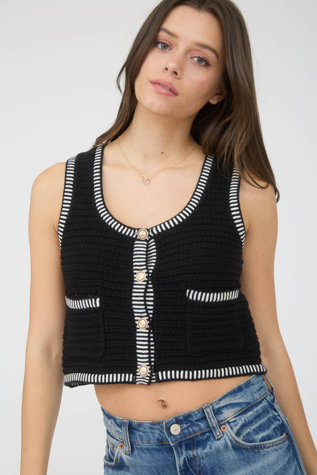 Chaleco Premium Coco – Striped Trim