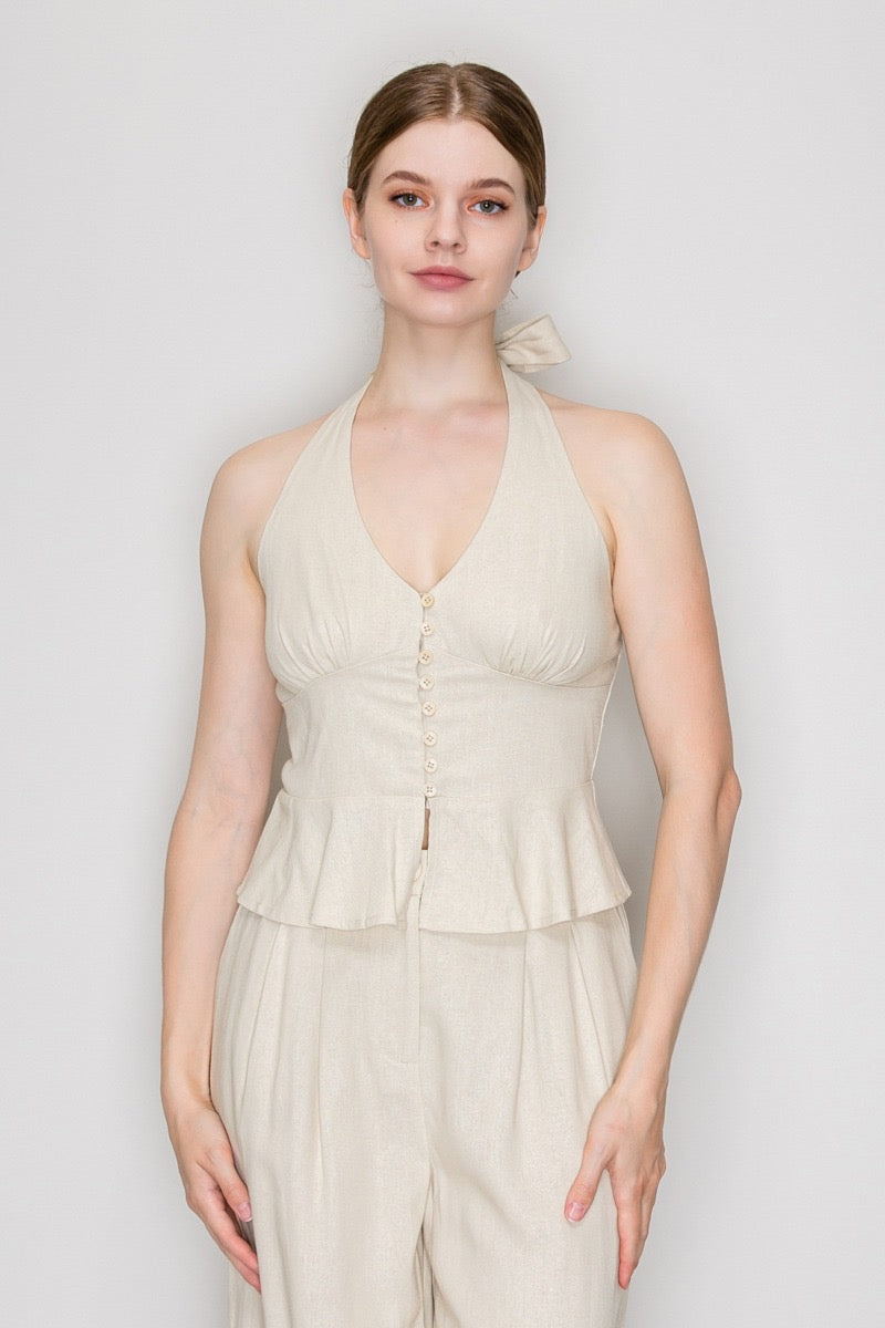 Blusa Halter Lino Amelia