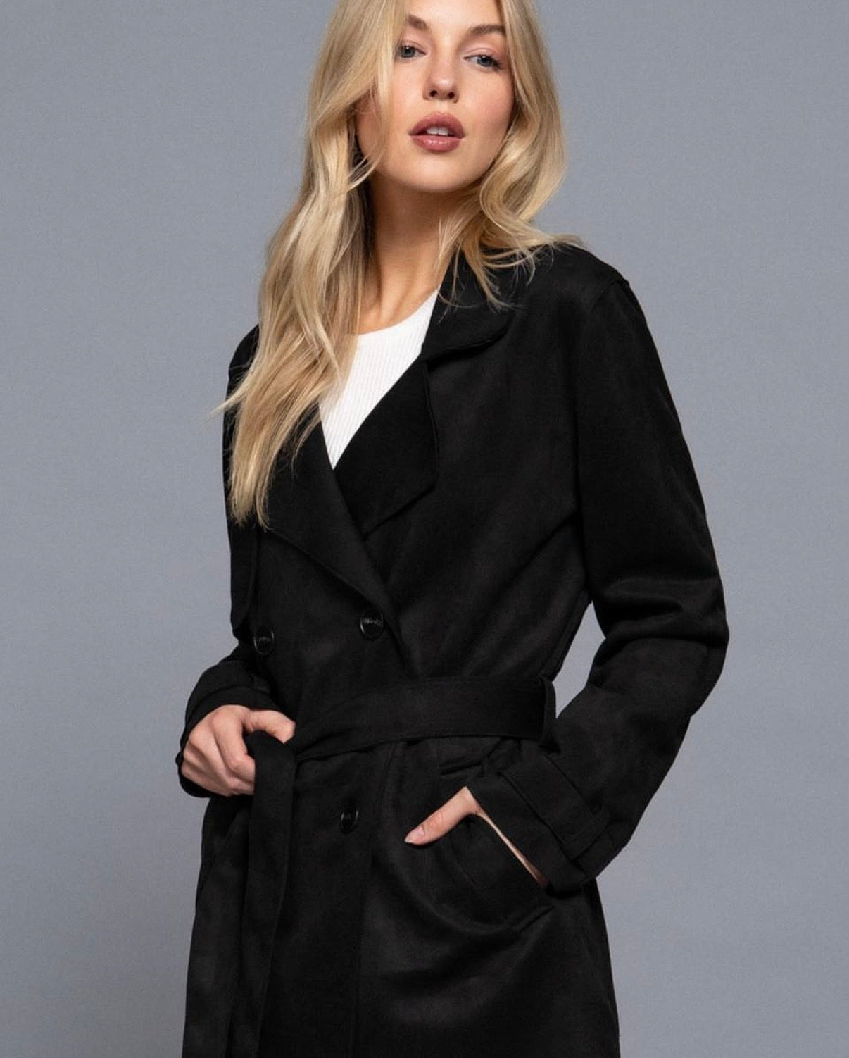 Gabardina Corta Doble Botón