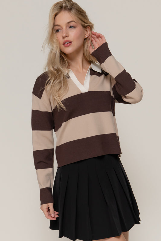 Suéter Polo Rayado Knit