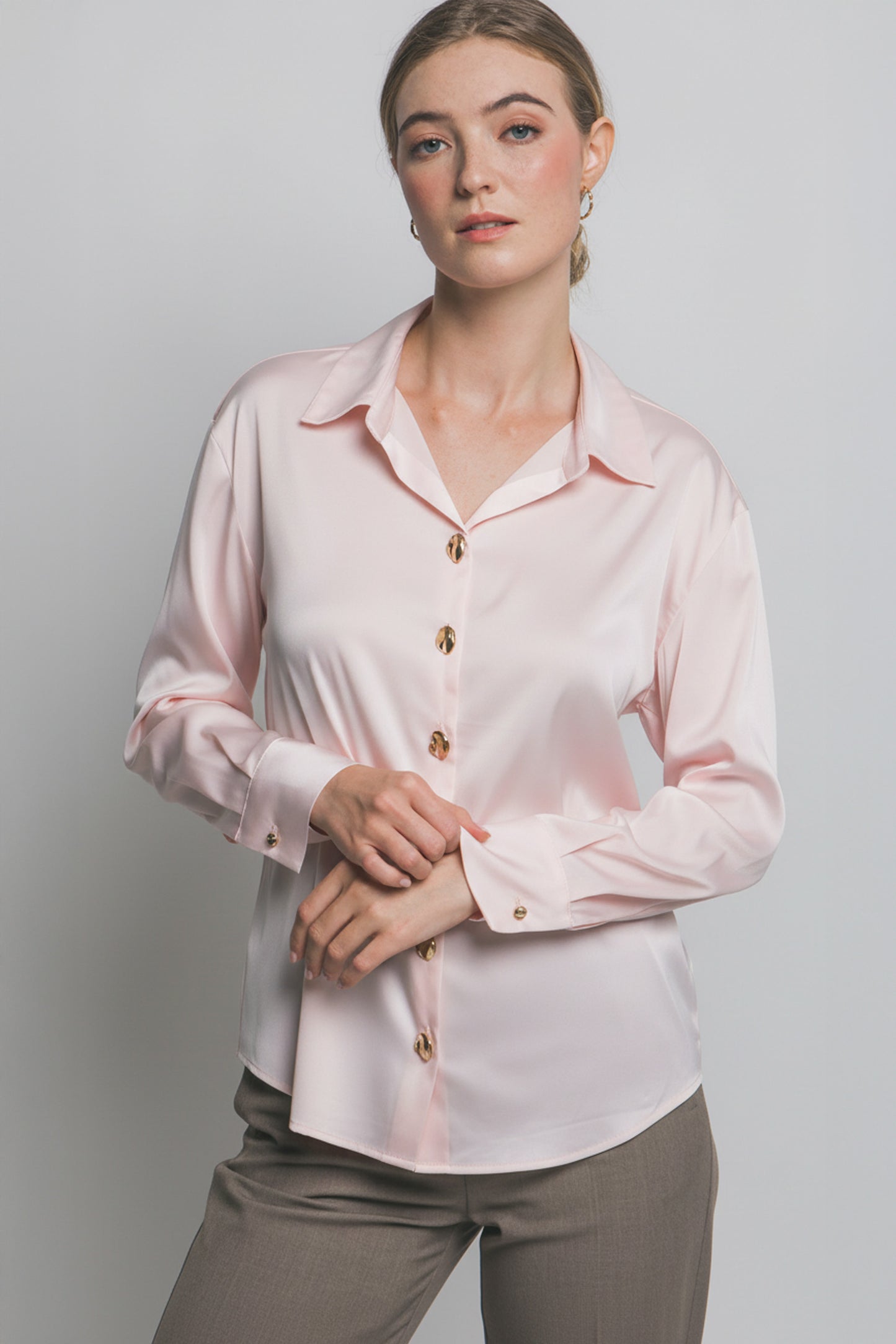 Satin Button Luxe Shirt