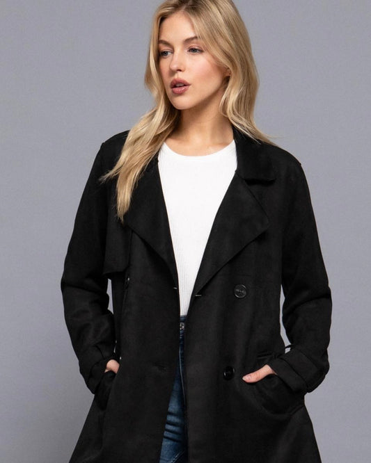 Gabardina Corta Doble Botón