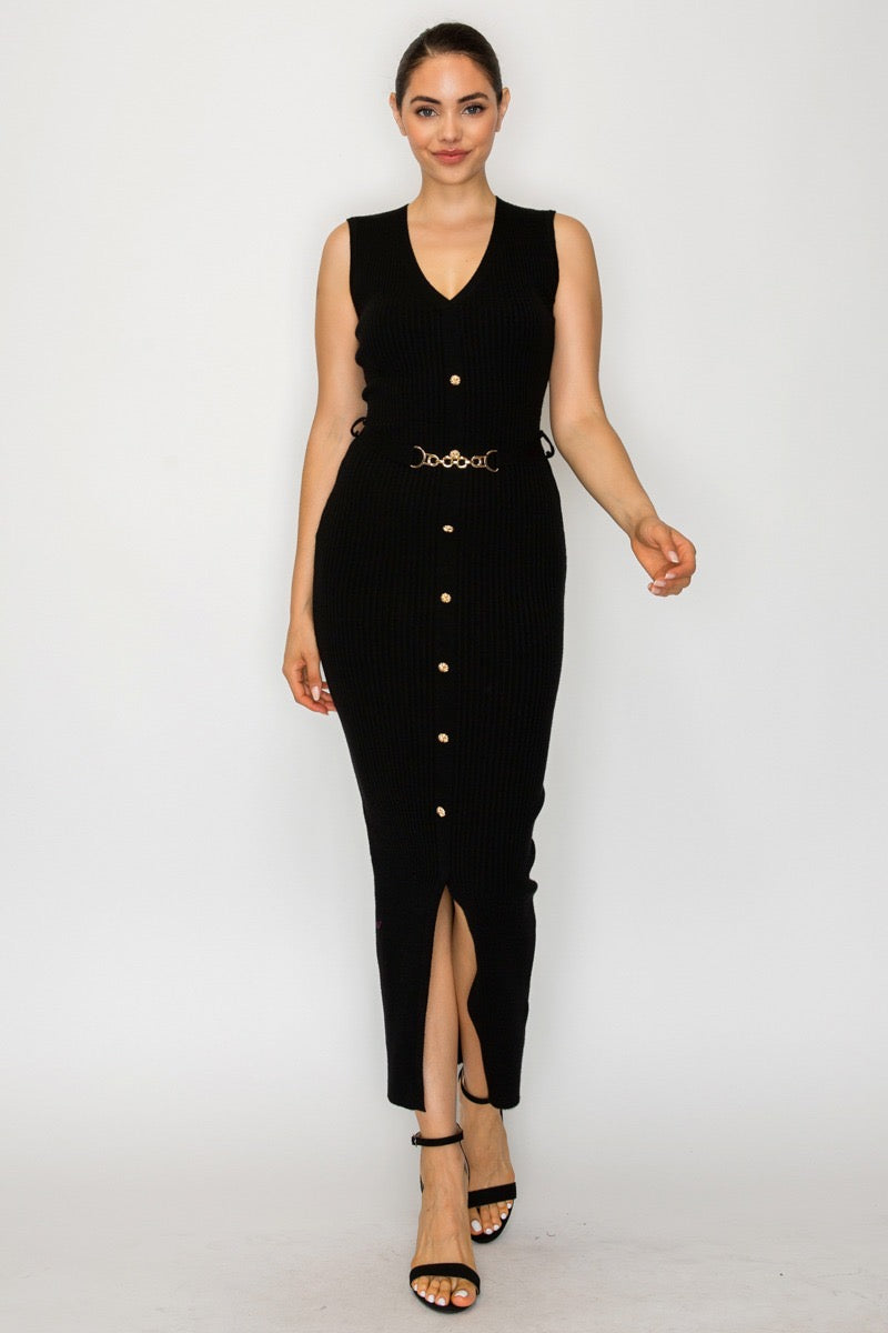 Vestido Midi Chain Elegance