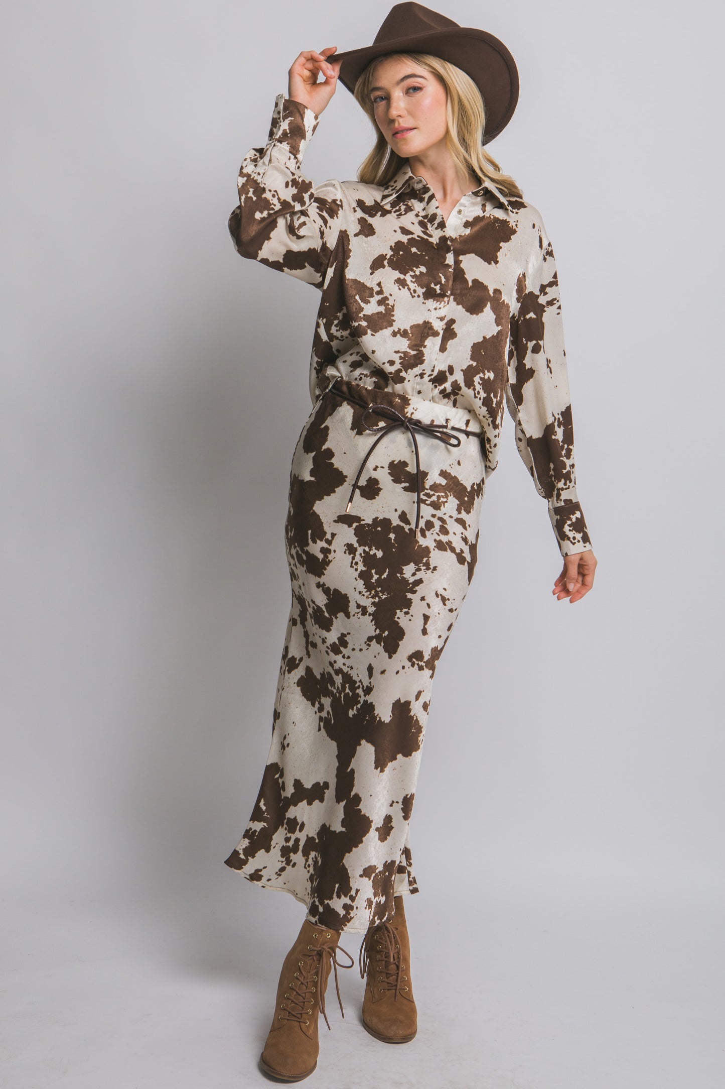 Falda Midi Cow Print Luxe