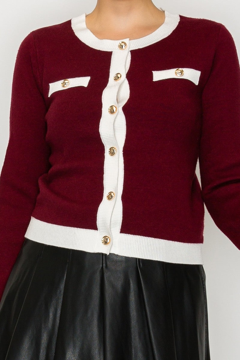 Cardigan Parisian Luxe – Botón Dorado