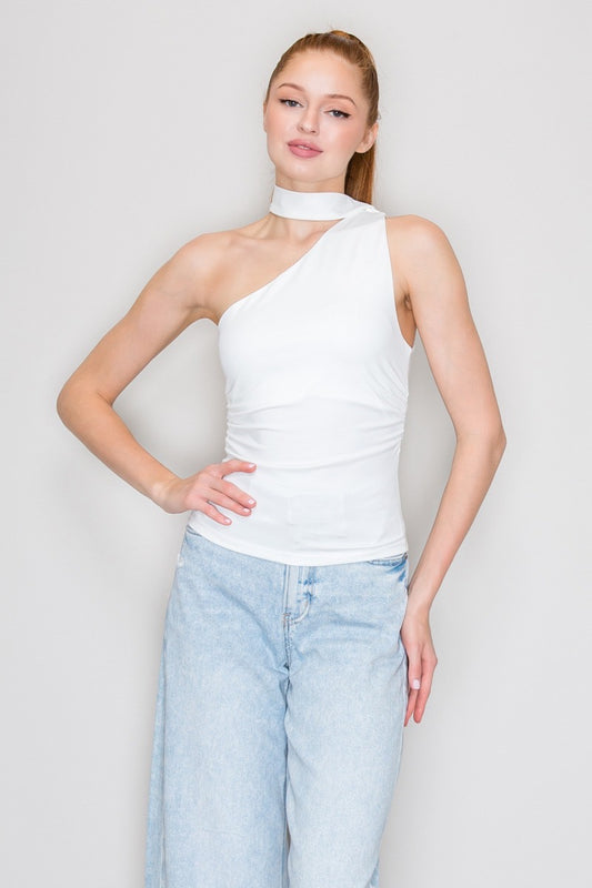One Shoulder Scarf Top