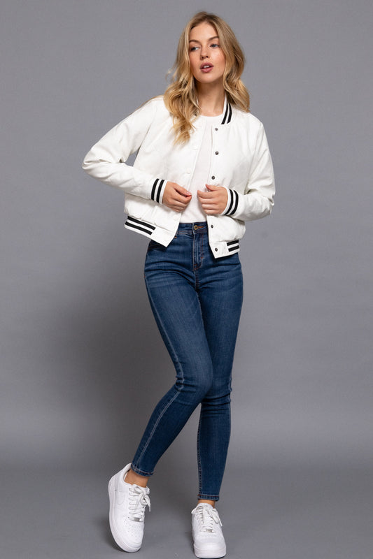 Chamarra Bomber Varsity Acolchada