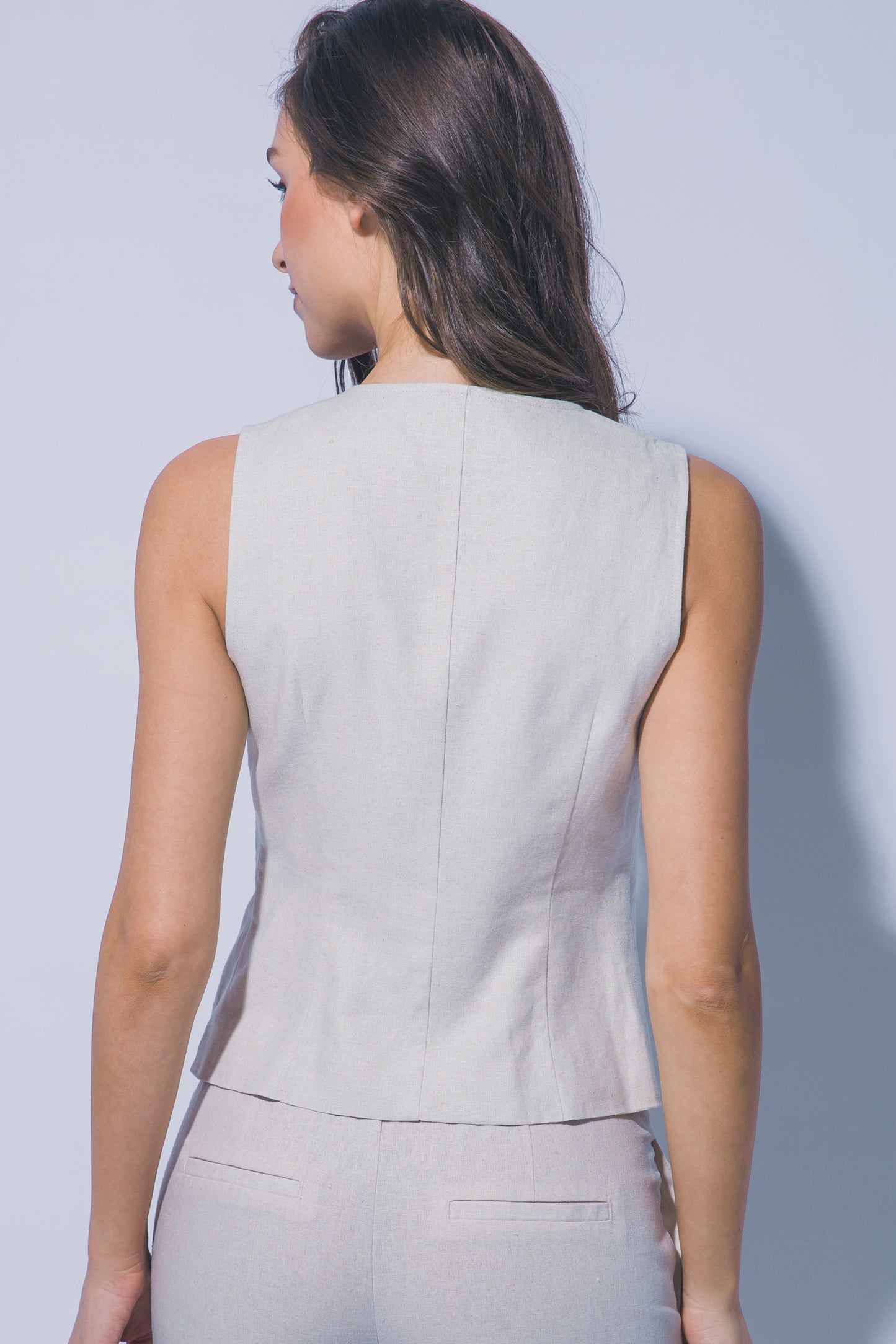 Chaleco Lino Elegancia Minimal