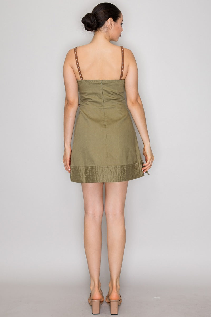 Vestido Mini Linen Belt Soft Elegance