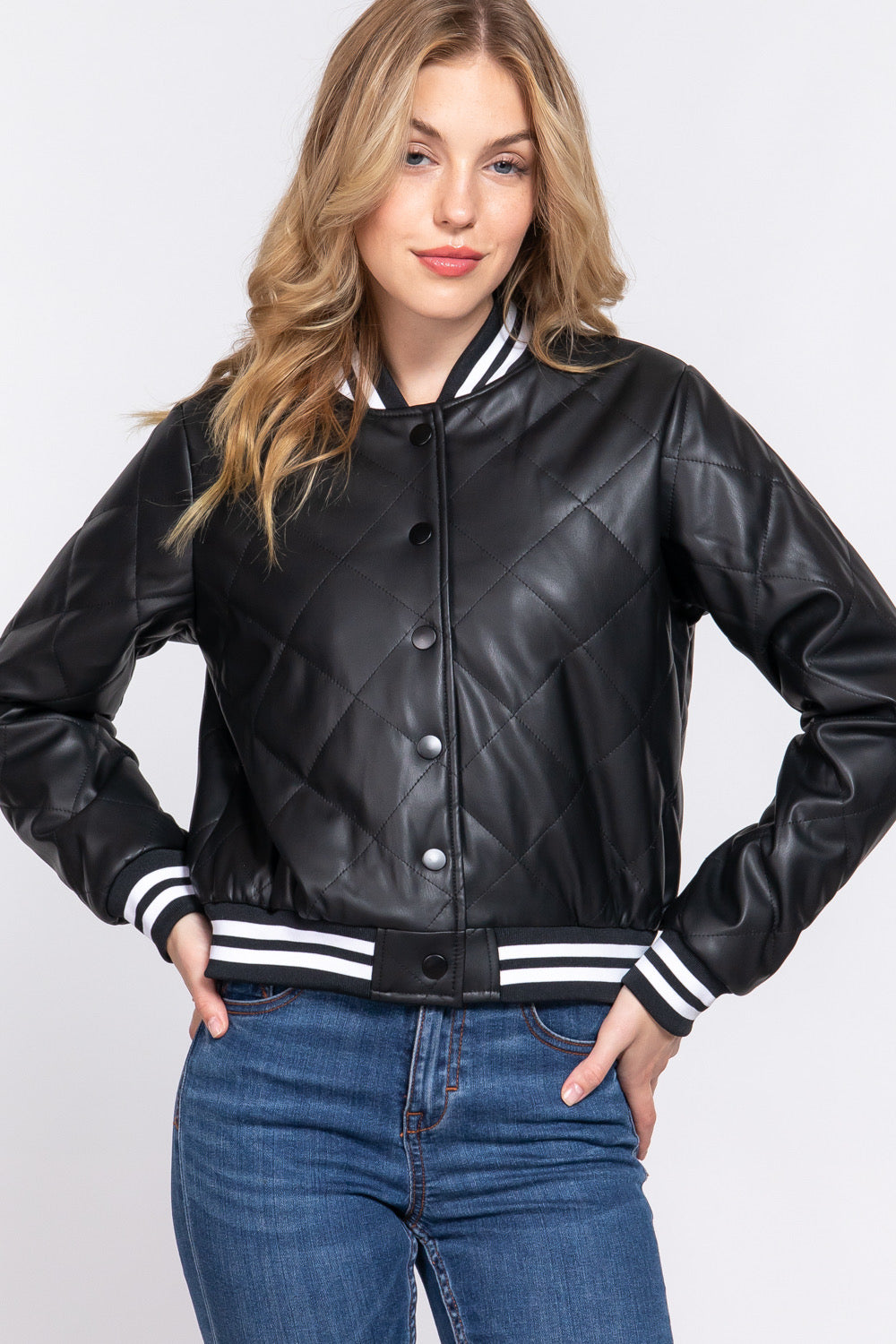 Chamarra Bomber Varsity Acolchada