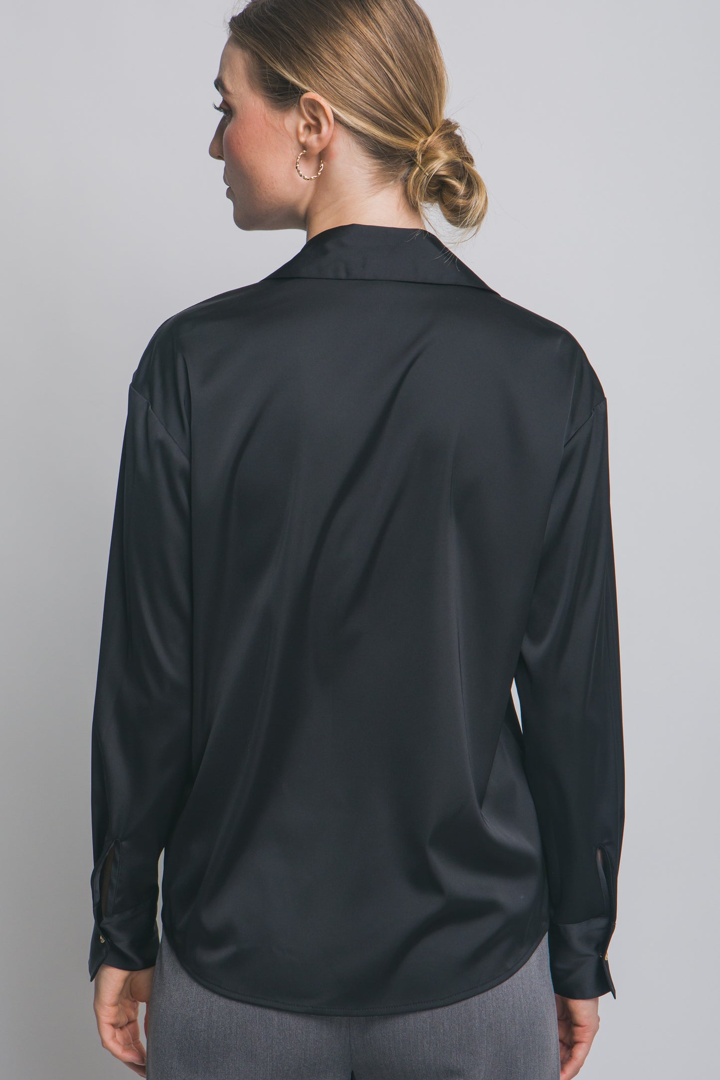 Satin Button Luxe Shirt