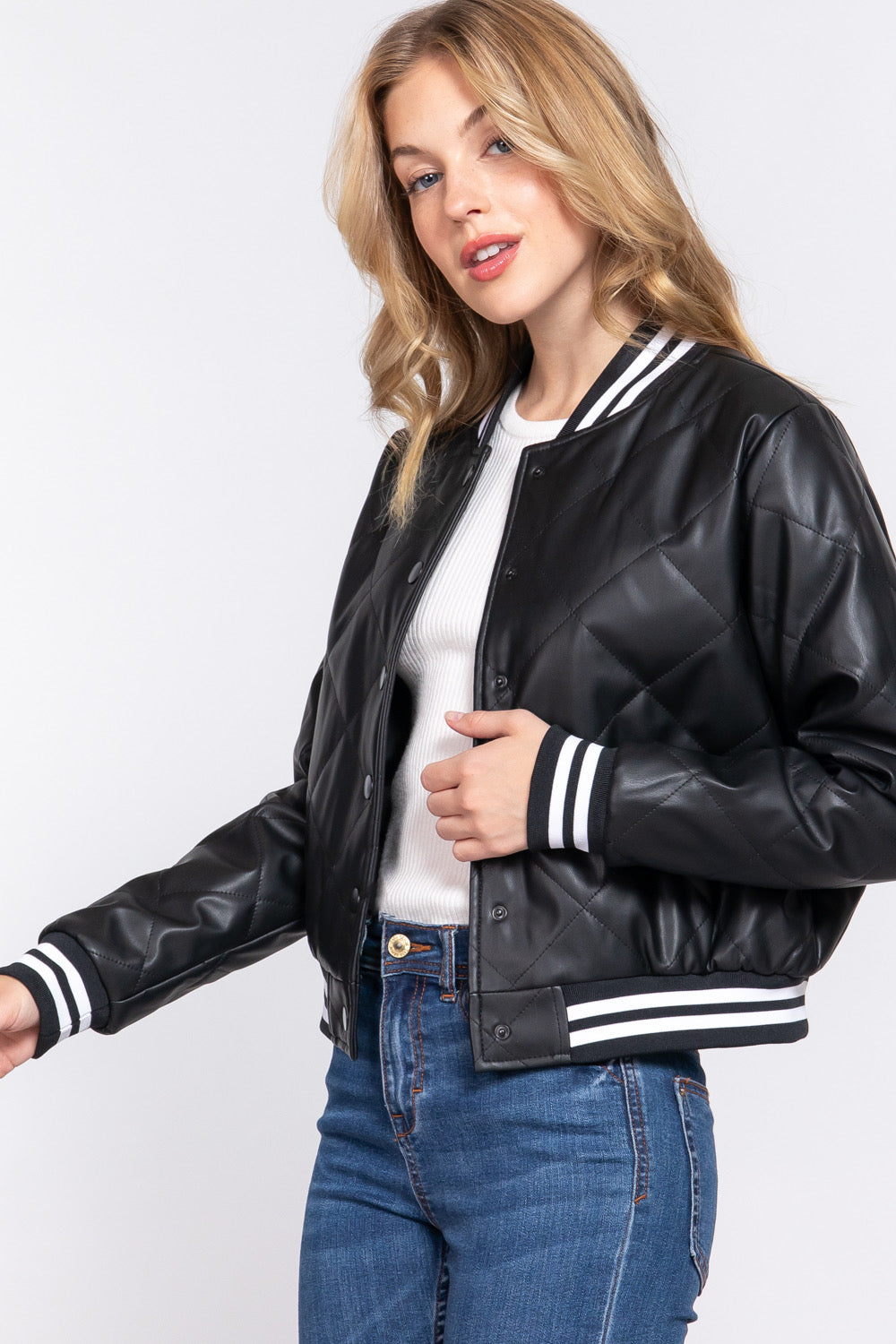Chamarra Bomber Varsity Acolchada