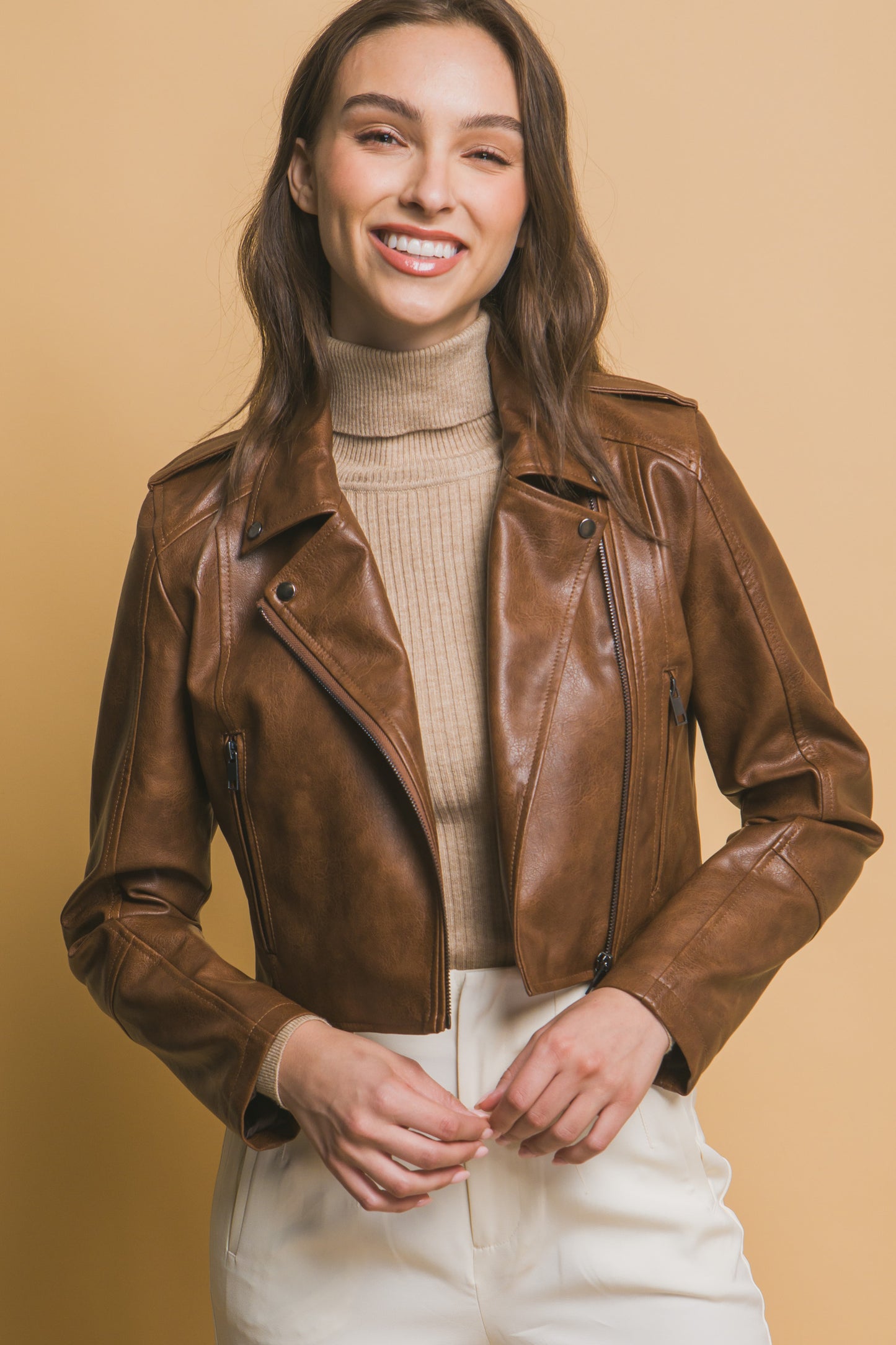 Chamarra Moto Classic Cropped