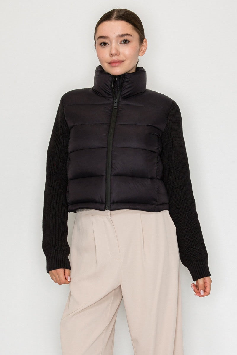 Chamarra Puffer Knit Cropped