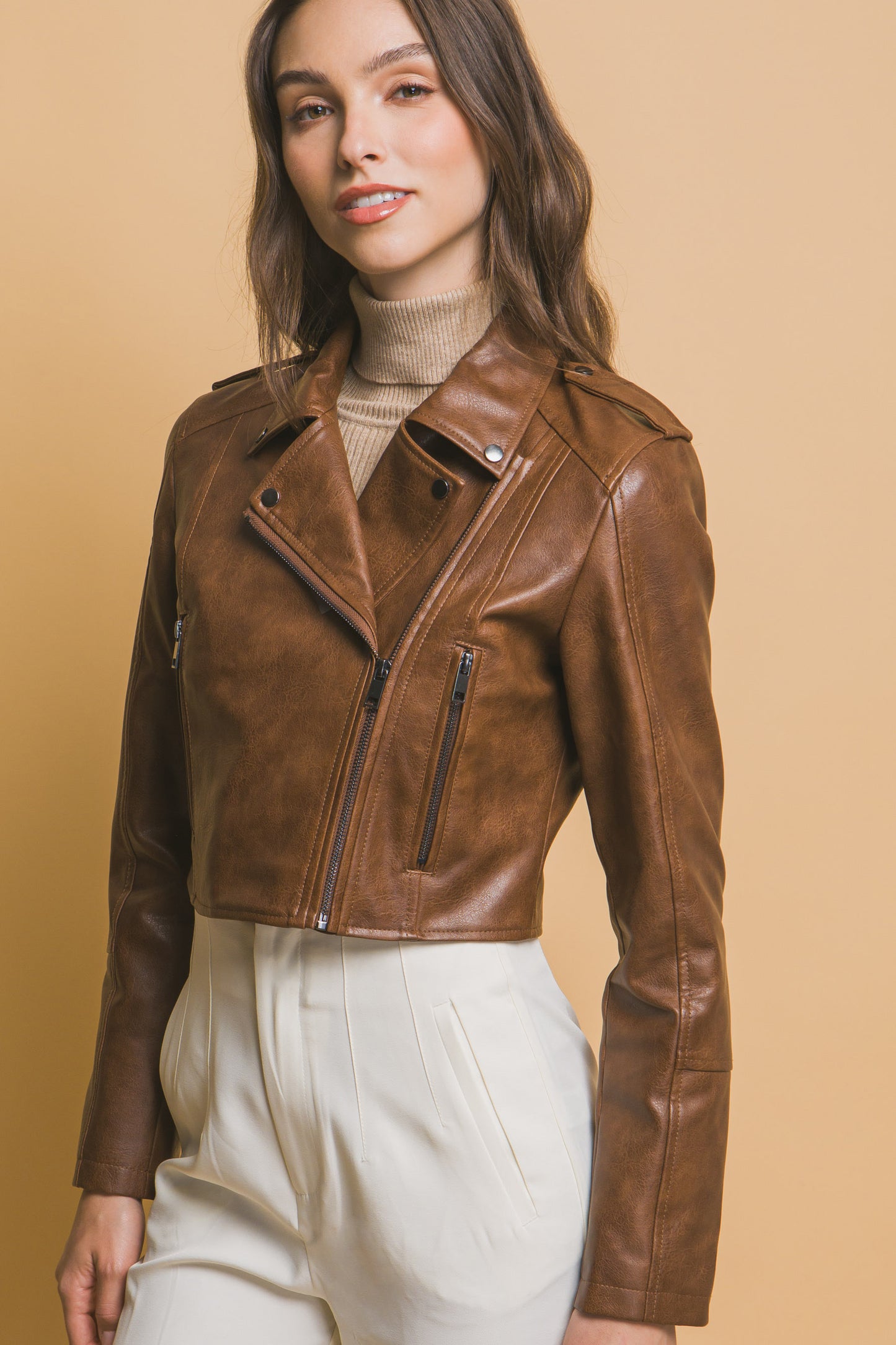 Chamarra Moto Classic Cropped