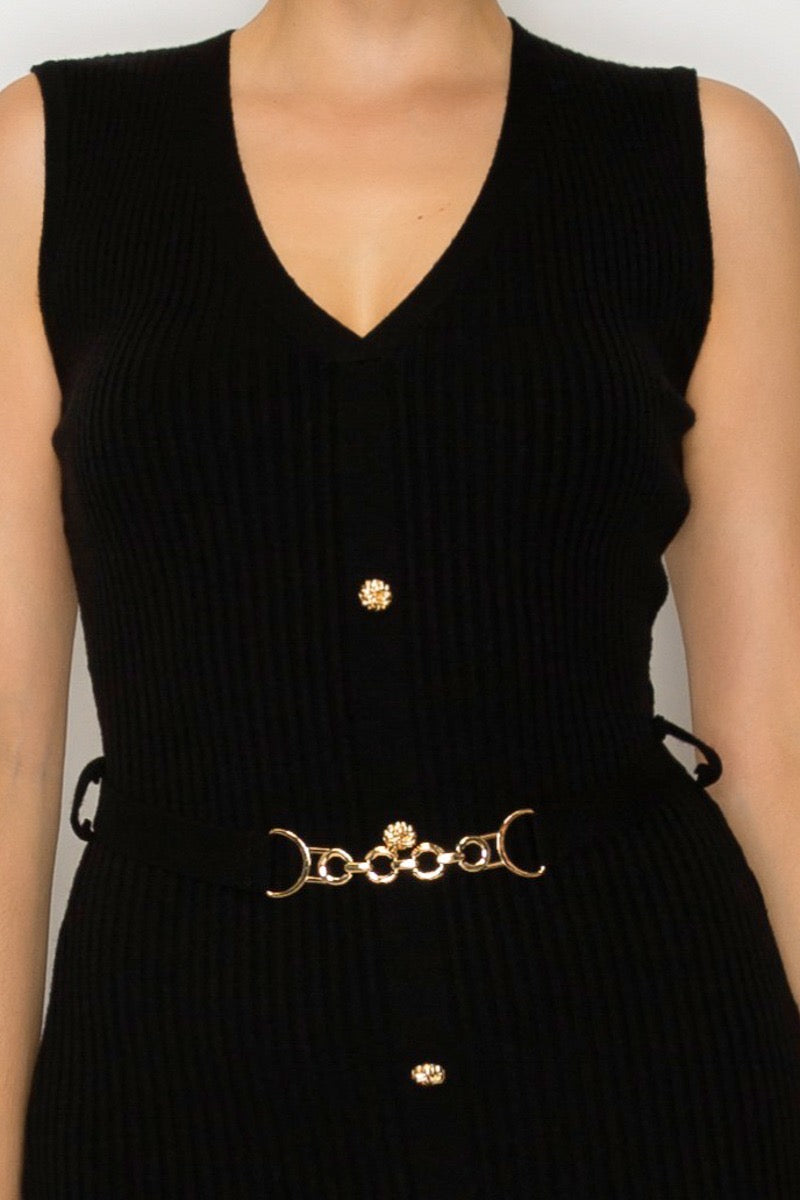 Vestido Midi Chain Elegance