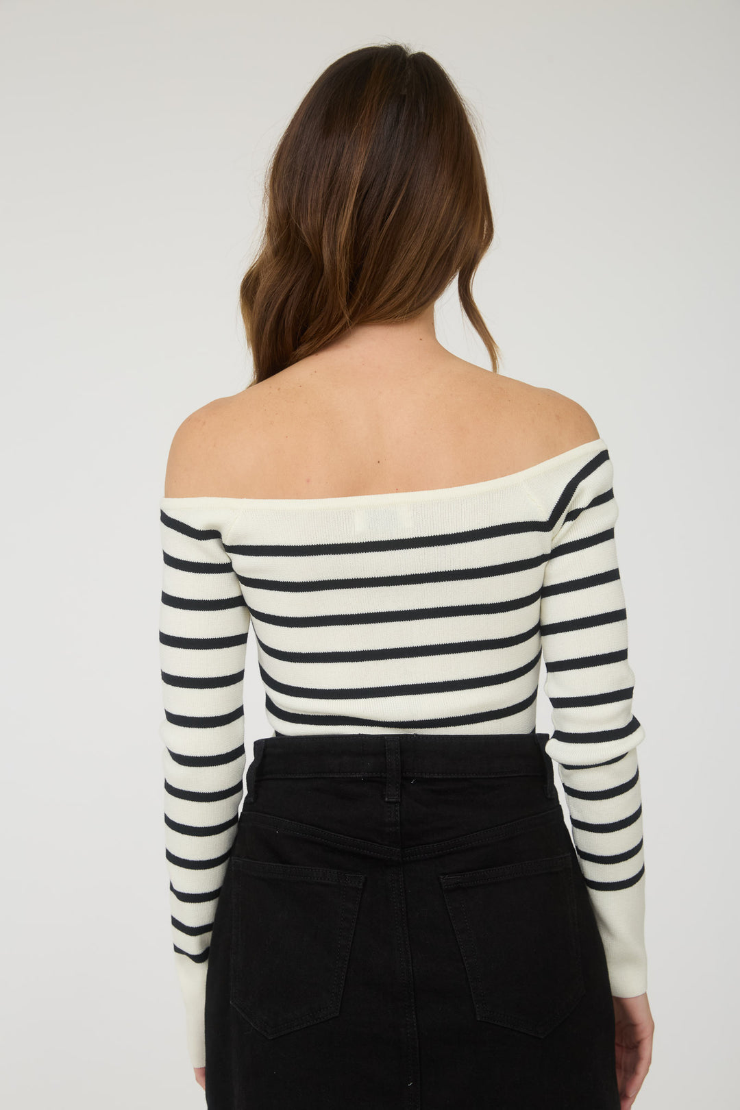 Suéter Off-Shoulder Rayas París