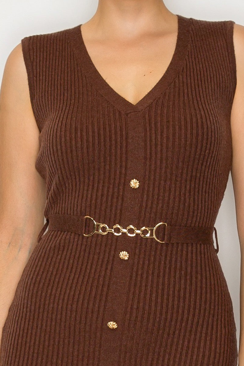 Vestido Midi Chain Elegance