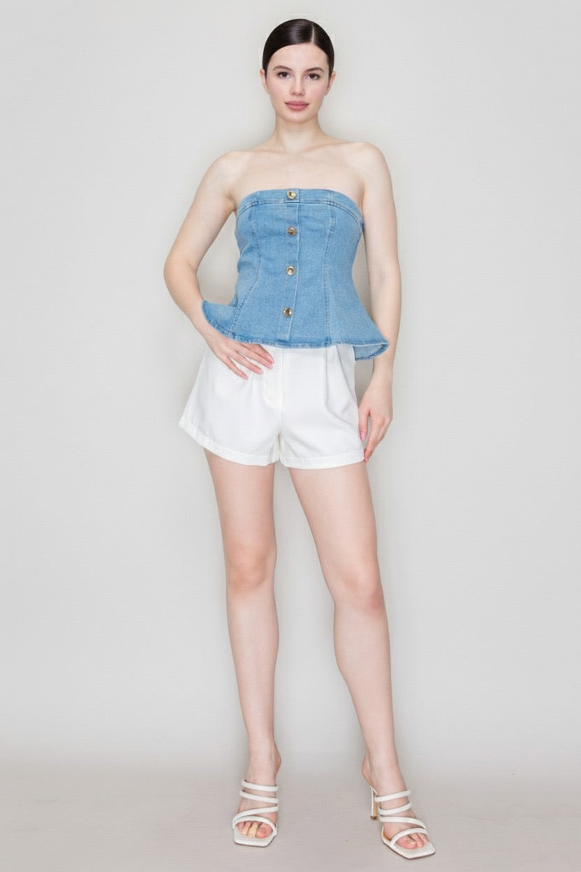 Bustier Denim Peplum Urban Muse