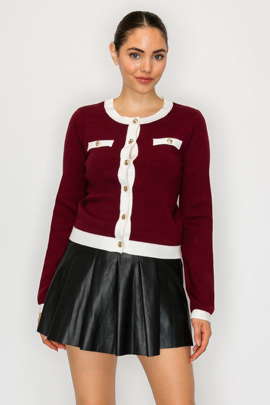 Cardigan Parisian Luxe – Botón Dorado