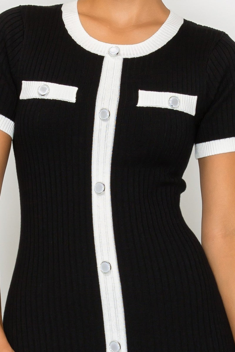 Vestido Boutique Contrast