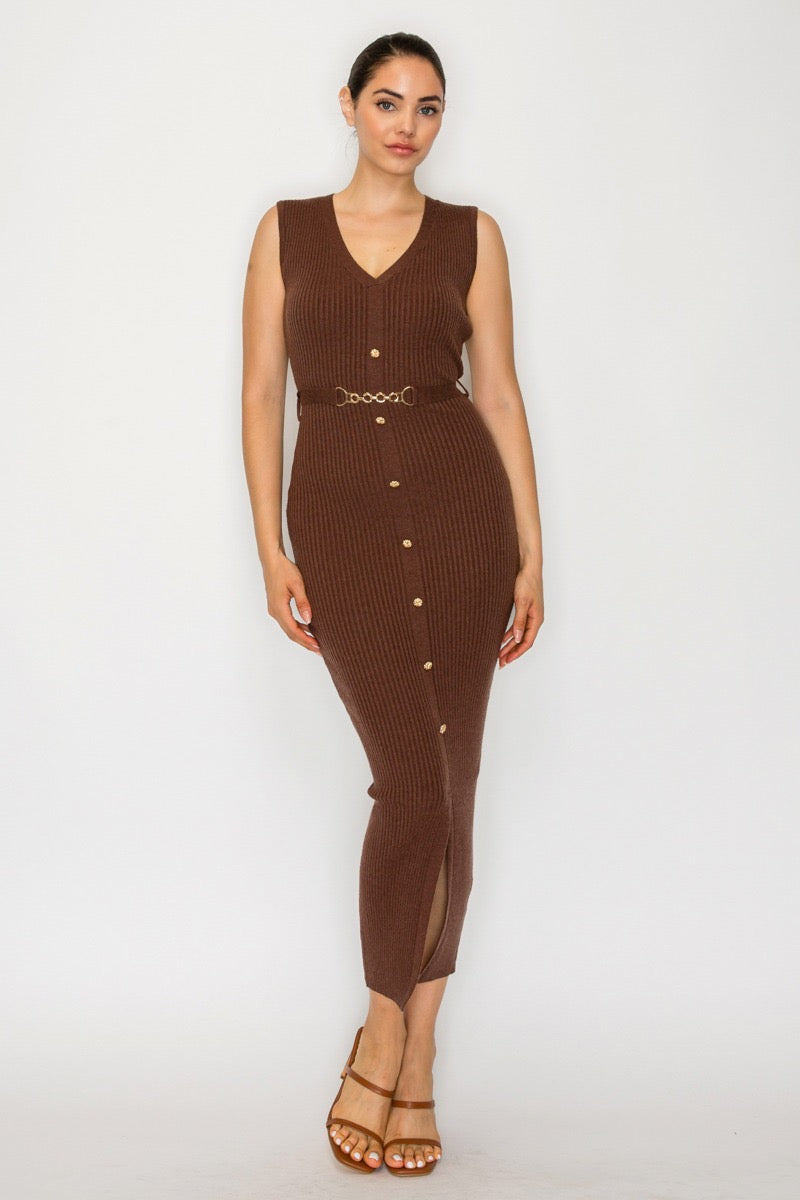 Vestido Midi Chain Elegance