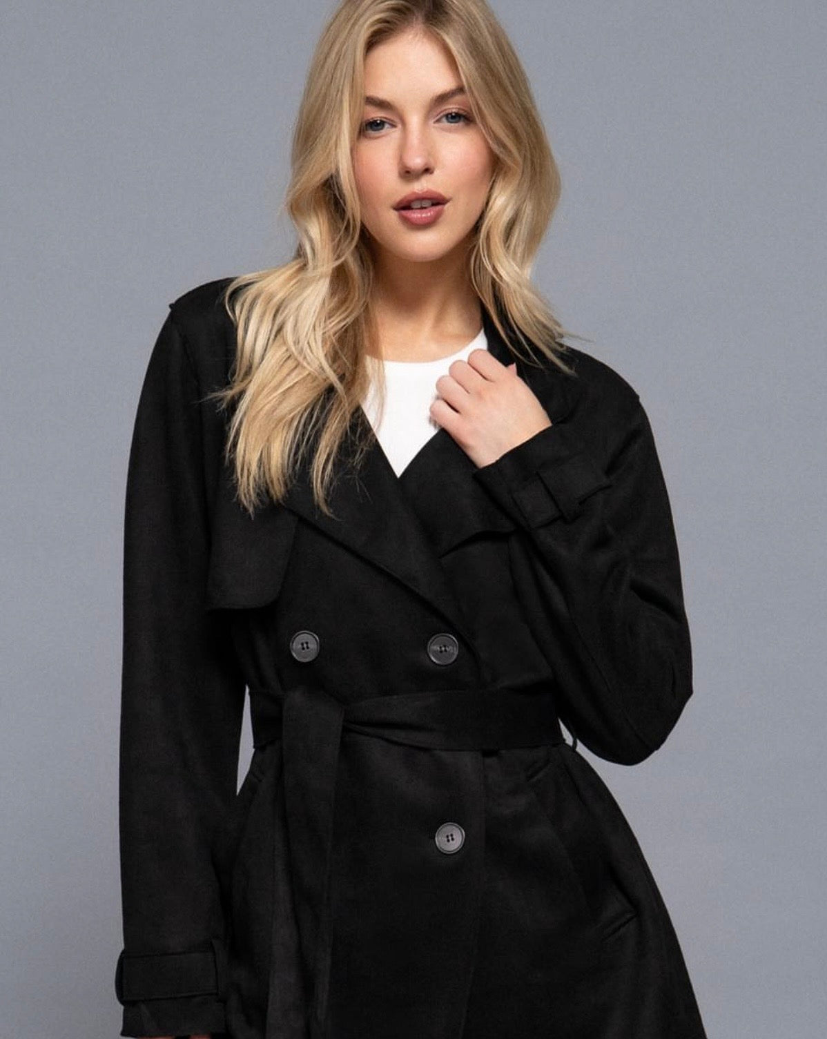 Gabardina Corta Doble Botón