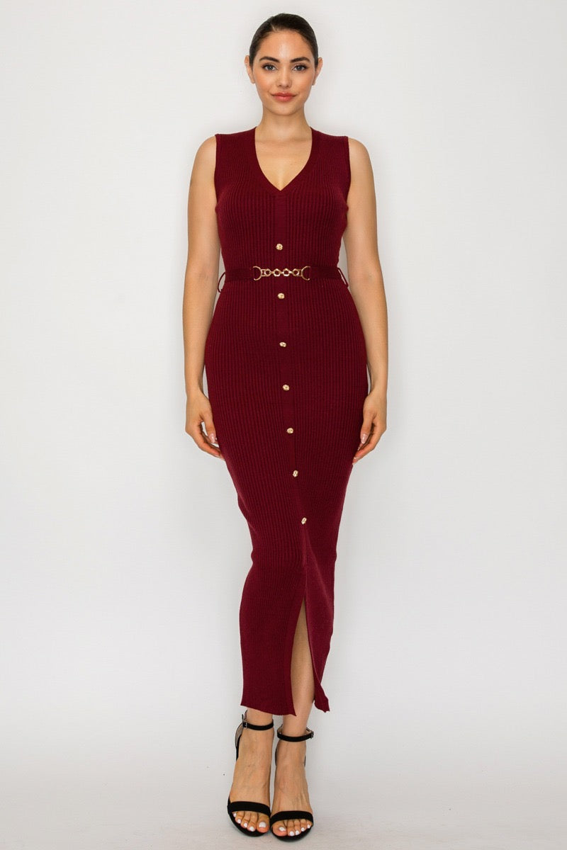 Vestido Midi Chain Elegance