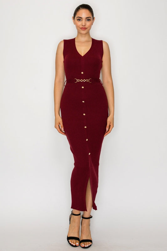 Vestido Midi Chain Elegance