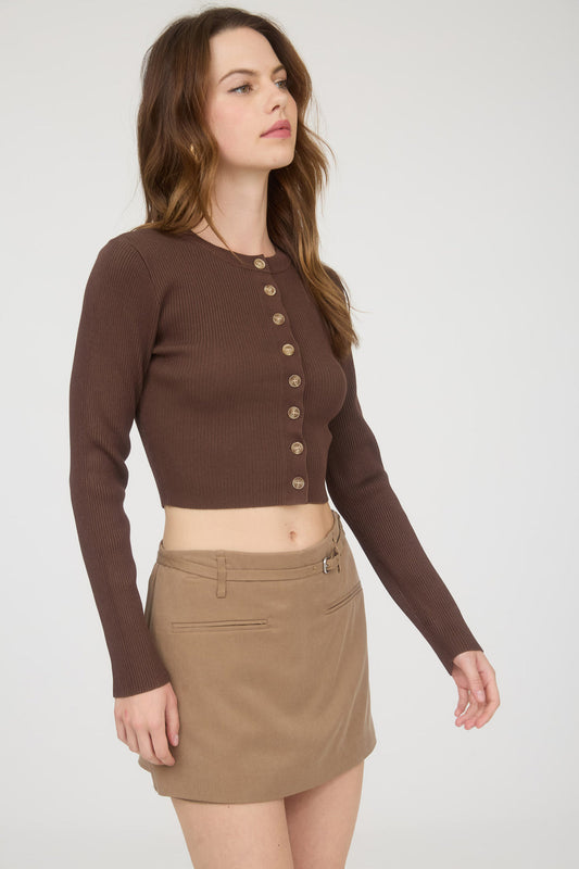 Cardigan Crop Tejido