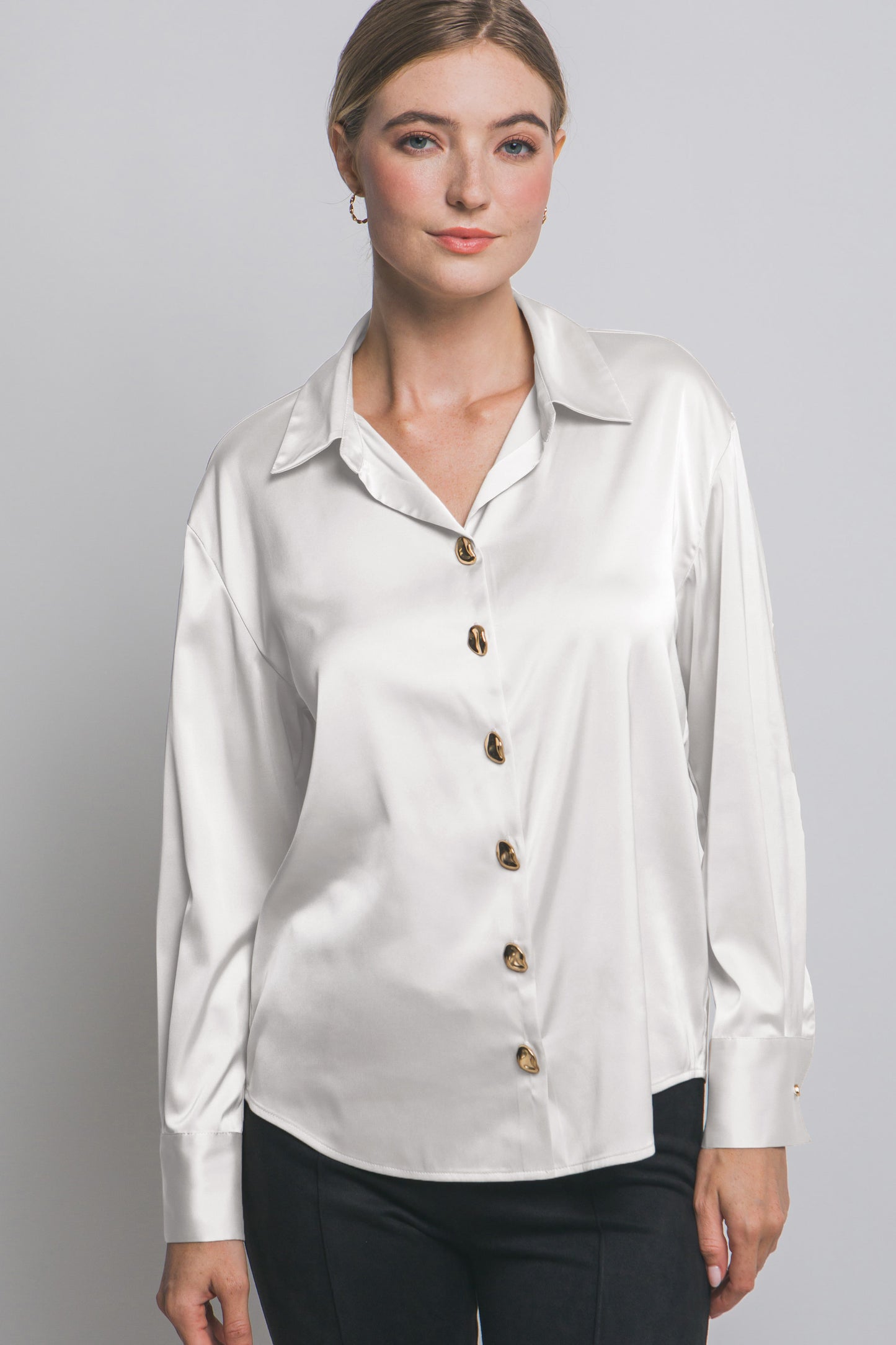 Satin Button Luxe Shirt