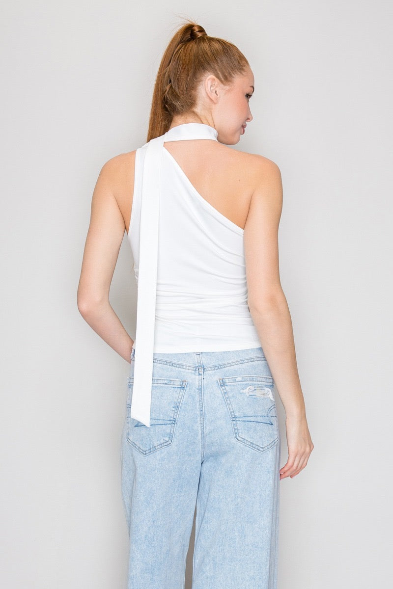 One Shoulder Scarf Top