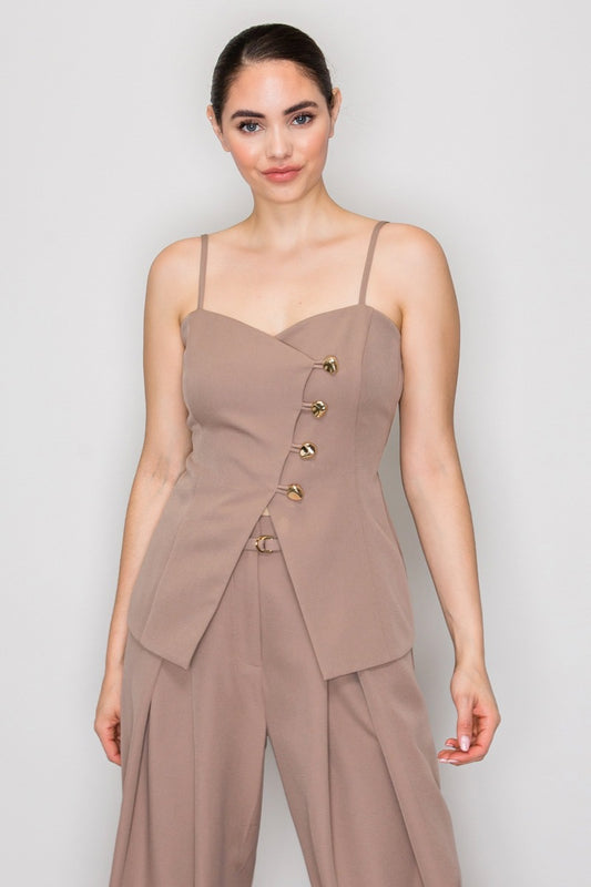 Bustier Tailored Button Soft Luxe