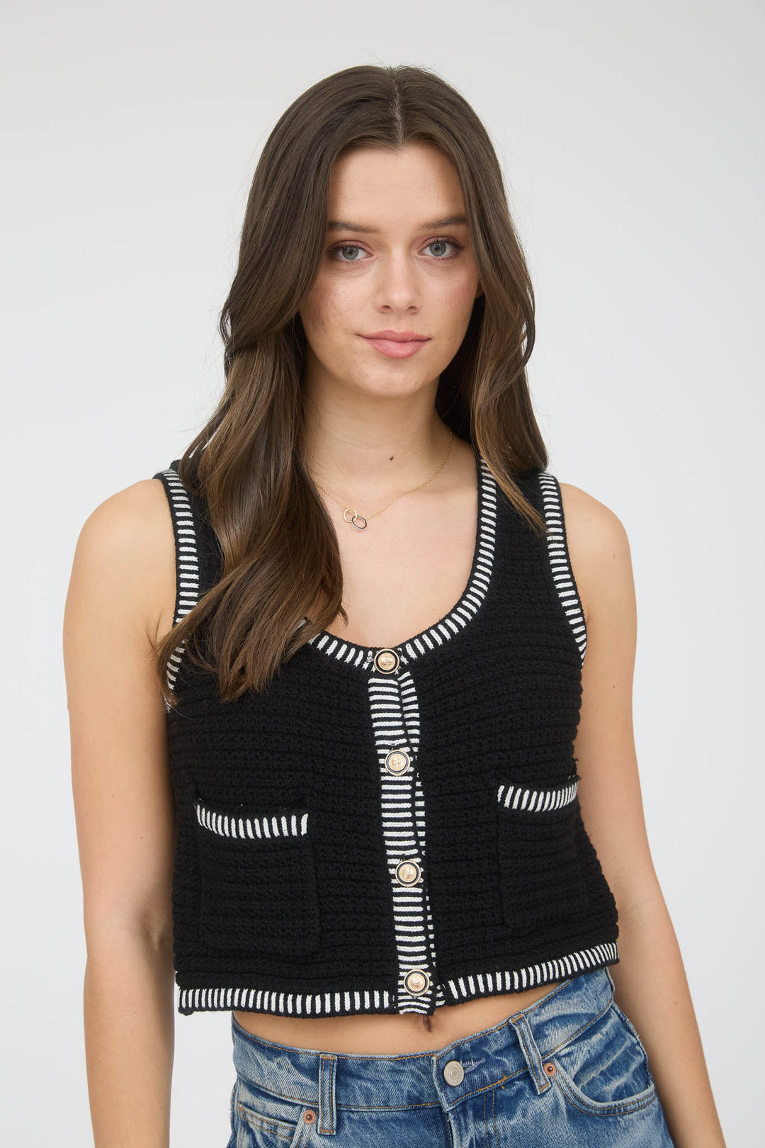 Chaleco Premium Coco – Striped Trim