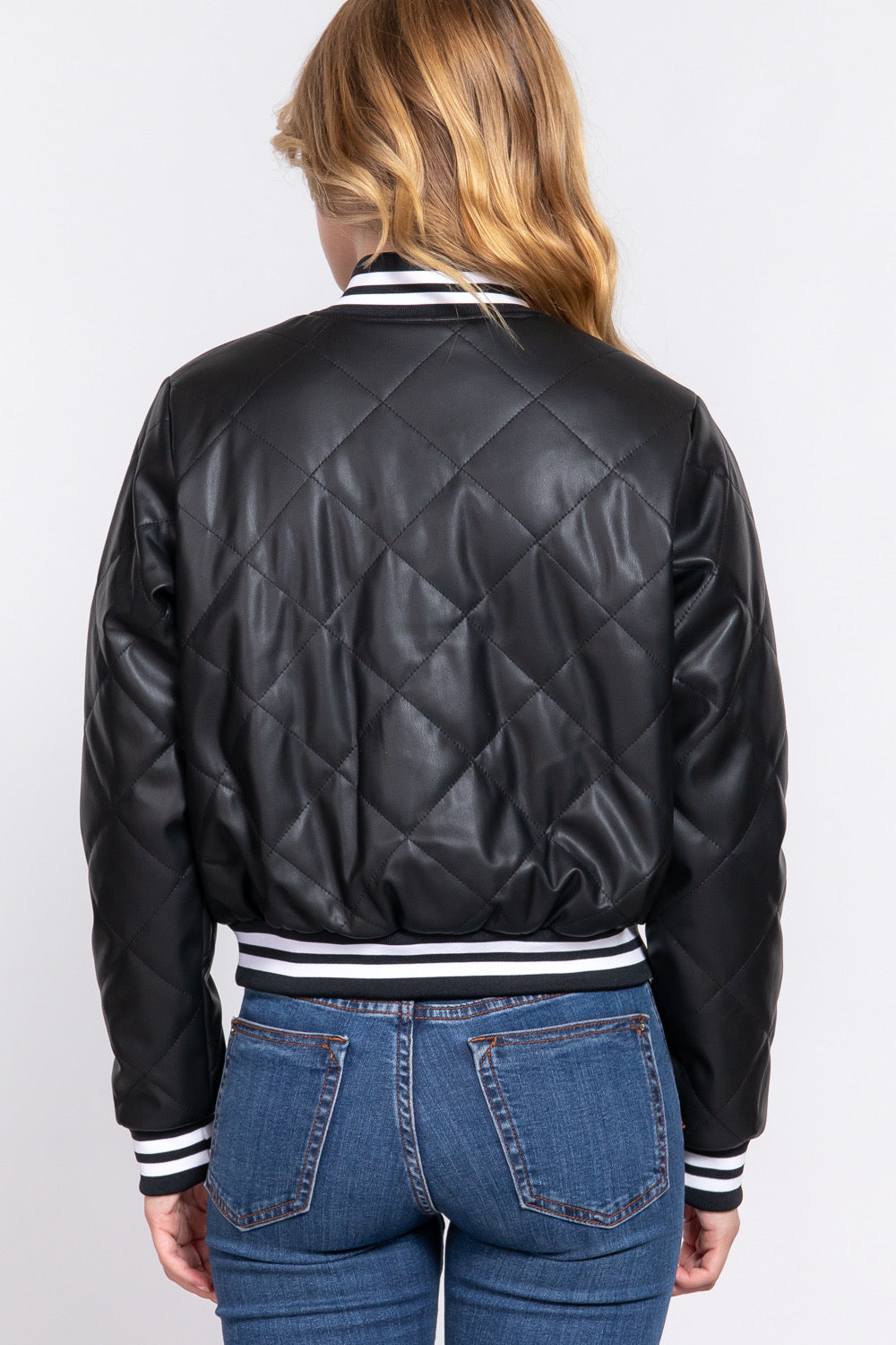 Chamarra Bomber Varsity Acolchada