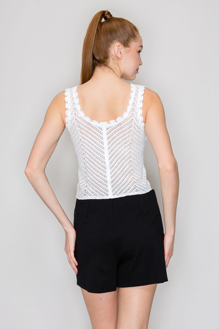Blusa Crochet Buttons Crop