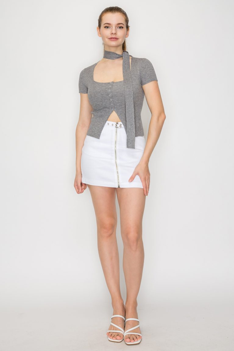 Falda Denim Zipper Capri