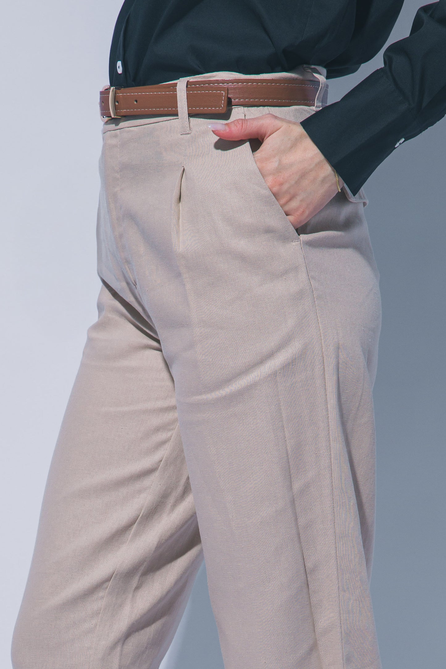 Pantalón Lino Elegancia con Cinturón
